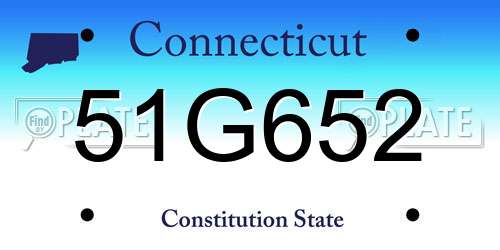 51G652 Connecticut License Plate