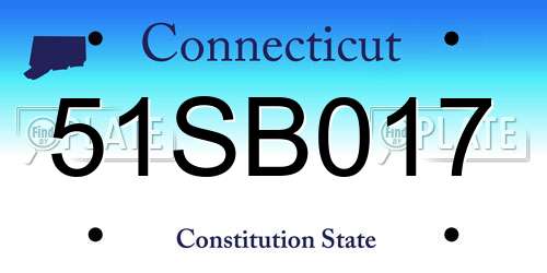 51SB017 Connecticut License Plate