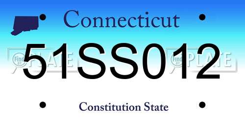 51SS012 Connecticut License Plate