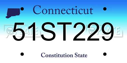 51ST229 Connecticut License Plate