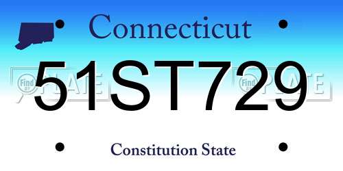 51ST729 Connecticut License Plate