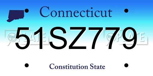 51SZ779 Connecticut License Plate