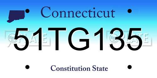 51TG135 Connecticut License Plate
