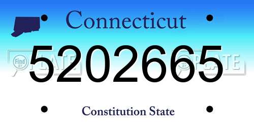 5202665 Connecticut License Plate
