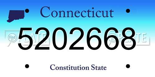 5202668 Connecticut License Plate