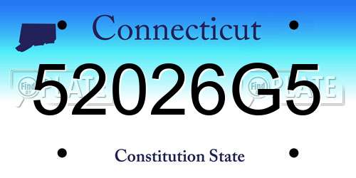 52026G5 Connecticut License Plate
