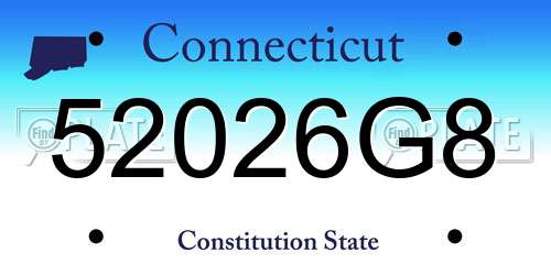 52026G8 Connecticut License Plate