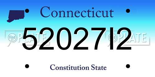 52027I2 Connecticut License Plate