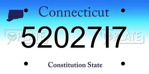 52027I7 Connecticut License Plate