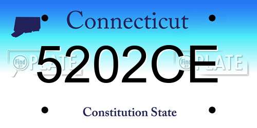 5202CE Connecticut License Plate