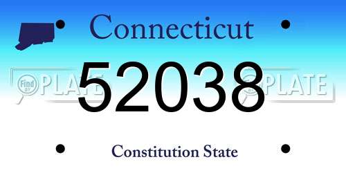 52038 Connecticut License Plate