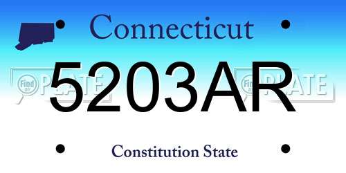 5203AR Connecticut License Plate