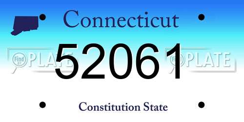 52061 Connecticut License Plate