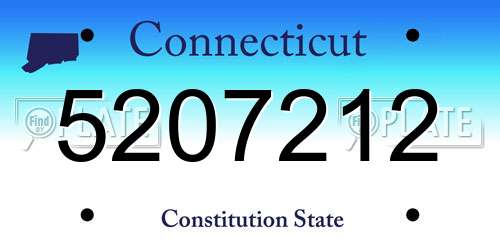 5207212 Connecticut License Plate