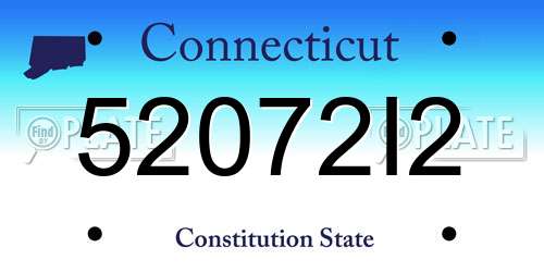 52072I2 Connecticut License Plate