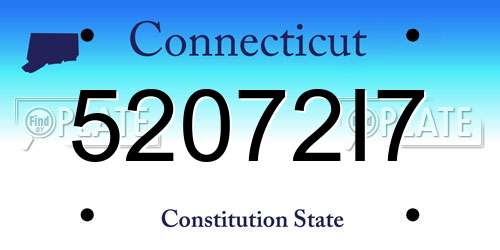 52072I7 Connecticut License Plate