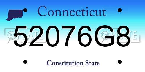 52076G8 Connecticut License Plate