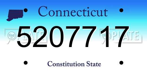 5207717 Connecticut License Plate