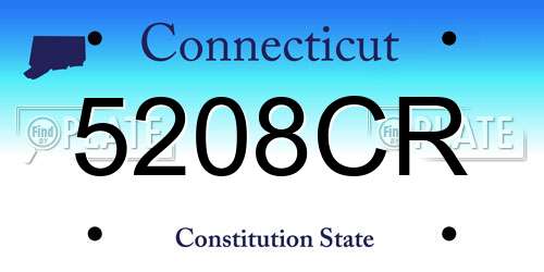 5208CR Connecticut License Plate