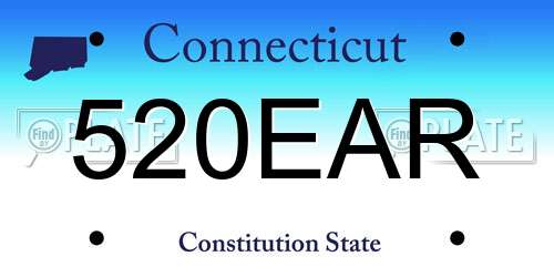 520EAR Connecticut License Plate