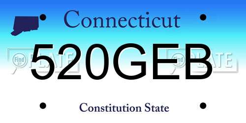 520GEB Connecticut License Plate