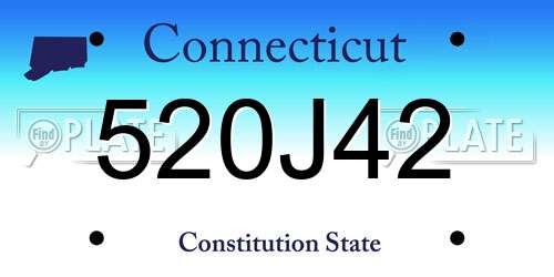 520J42 Connecticut License Plate