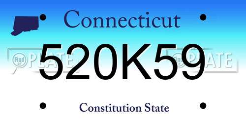 520K59 Connecticut License Plate