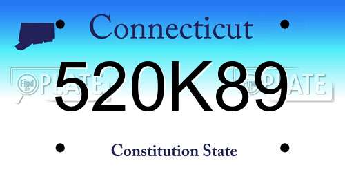 520K89 Connecticut License Plate
