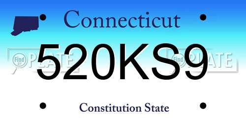 520KS9 Connecticut License Plate