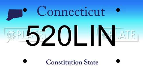 520LIN Connecticut License Plate