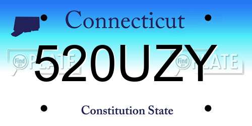 520UZY Connecticut License Plate