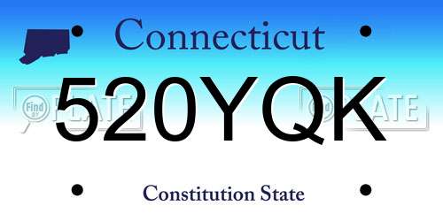 520YQK Connecticut License Plate
