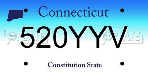 520YYV Connecticut License Plate