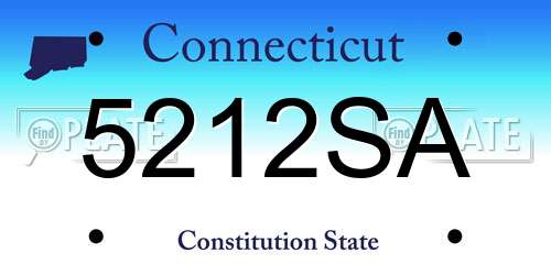 5212SA Connecticut License Plate