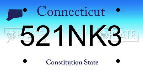 521NK3 Connecticut License Plate