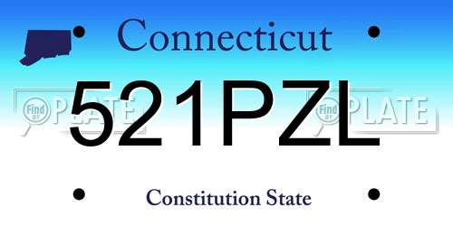 521PZL Connecticut License Plate