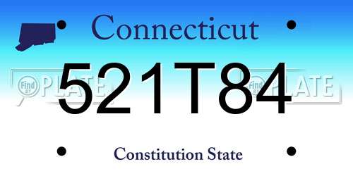 521T84 Connecticut License Plate