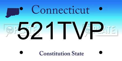 521TVP Connecticut License Plate