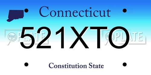 521XTO Connecticut License Plate
