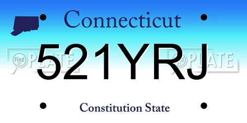 521YRJ Connecticut License Plate