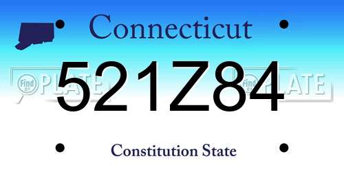521Z84 Connecticut License Plate