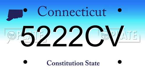 5222CV Connecticut License Plate