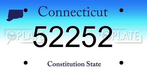 52252 Connecticut License Plate