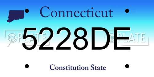 5228DE Connecticut License Plate