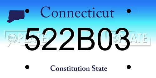 522B03 Connecticut License Plate