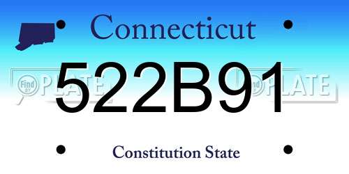 522B91 Connecticut License Plate