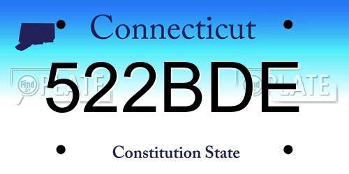 522BDE Connecticut License Plate