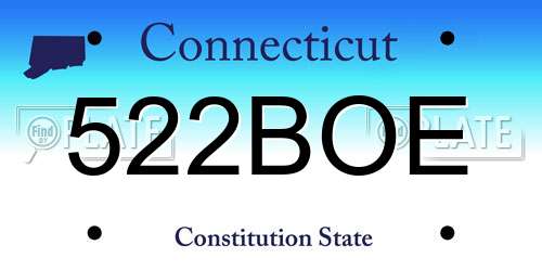 522BOE Connecticut License Plate