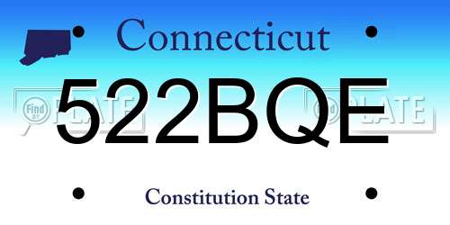 522BQE Connecticut License Plate