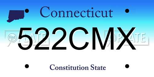 522CMX Connecticut License Plate